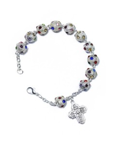 Strass Bracelet 4 way Medal Cross Strass Bracelet 4 way Medal Cross