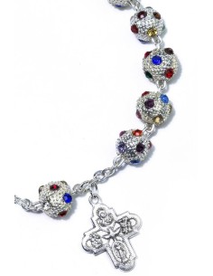 Strass Bracelet 4 way Medal Cross Strass Bracelet 4 way Medal Cross