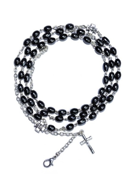 Hematite Rosary long Bracelet Vatican Gift