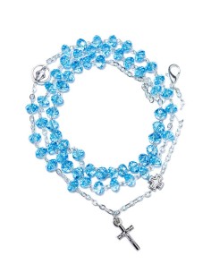 Sky Blue Crystal Rosary long Bracelet