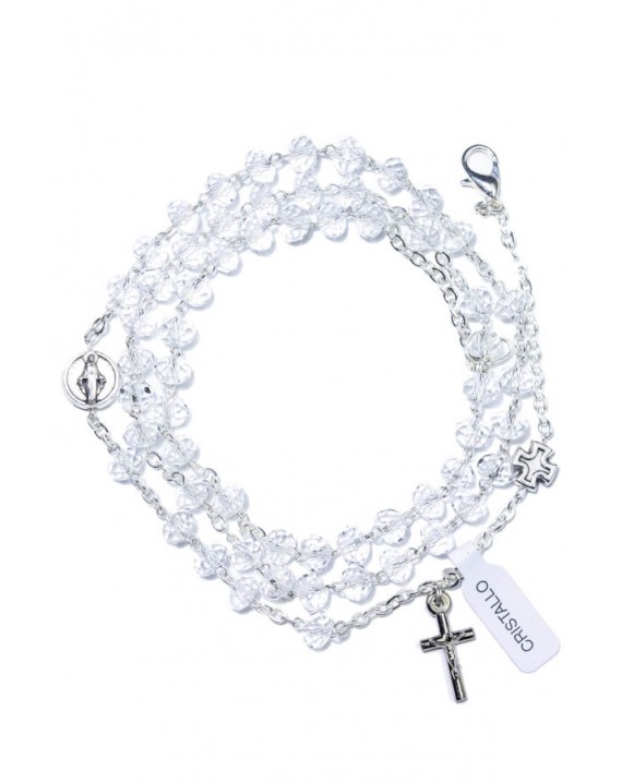 Clear Crystal Rosary long Bracelet