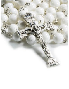 White shell Rosary 8mm Beads White shell Rosary 8mm Beads