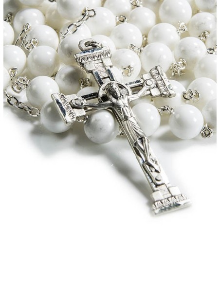 White shell Rosary 8mm Beads White shell Rosary 8mm Beads