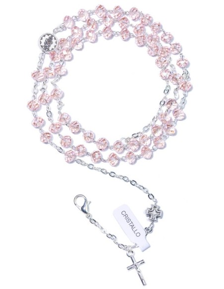 Pink Crystal Rosary long Bracelet