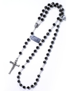 Black Faceted Onyx Rosary 6mm