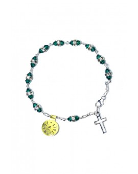 Deep green strass Rosary Bracelet
