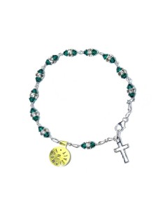 Deep green strass Rosary Bracelet