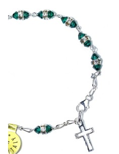 Deep green strass Rosary Bracelet