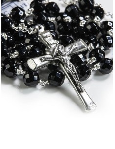 Black Faceted Onyx Rosary 6mm Black Faceted Onyx Rosary 6mm