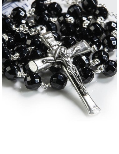 Black Faceted Onyx Rosary 6mm