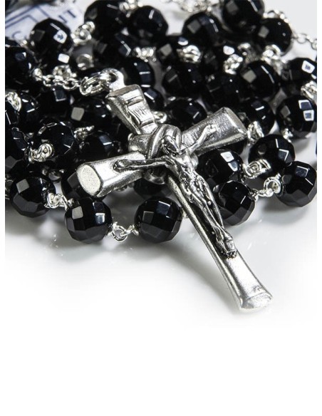 Black Faceted Onyx Rosary 6mm Black Faceted Onyx Rosary 6mm
