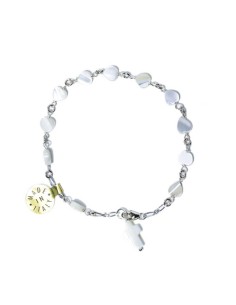 Hearth mother of pearl Rosary bracelet