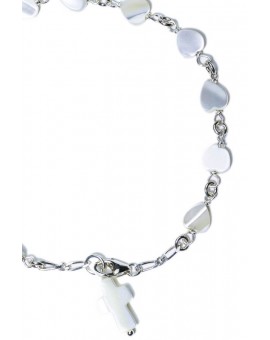 Hearth mother of pearl Rosary bracelet