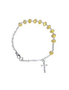 Yellow Crystal Rosary Bracelet 5mm beads