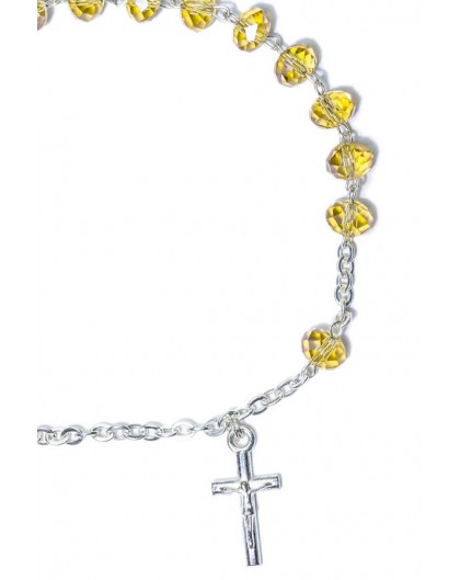 Yellow Crystal Rosary Bracelet 5mm beads
