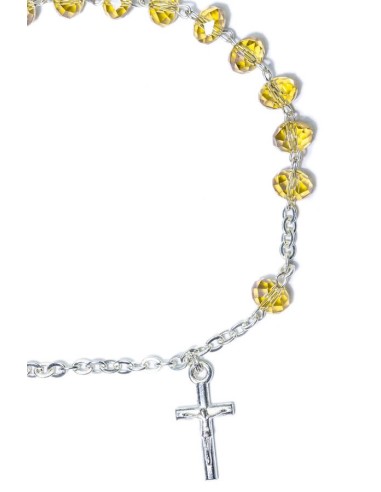 Yellow Crystal Rosary Bracelet 5mm beads