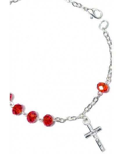 Red Crystal Rosary Bracelet