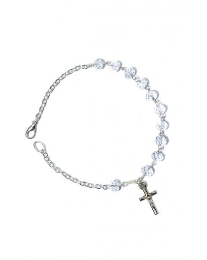 Clear Crystal Rosary Bracelet