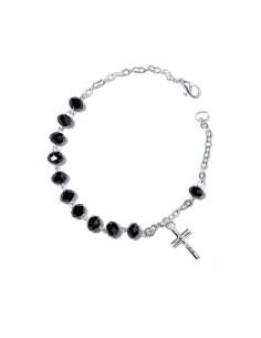 Black Crystal Rosary Bracelet 