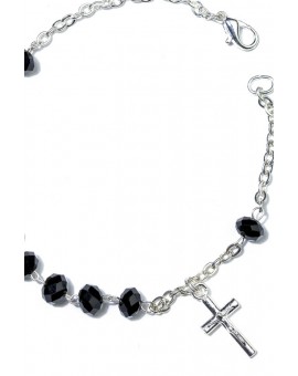Black Crystal Rosary Bracelet 