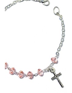 Pink Crystal Rosary Bracelet