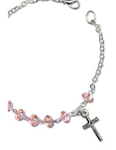 Pink Crystal Rosary Bracelet 2
