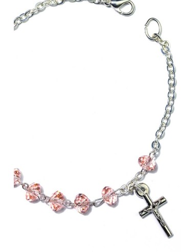 Pink Crystal Rosary Bracelet