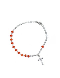 Red Crystal Rosary Bracelet small