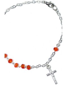 Red Crystal Rosary Bracelet small Red Crystal Rosary Bracelet small