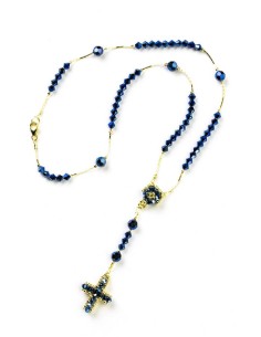 Blue Swarovski Gold Plated Silver Necklace