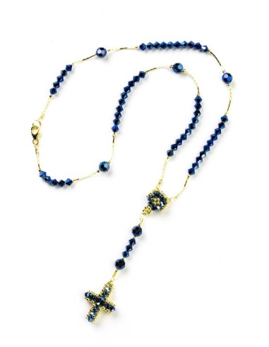 Blue Swarovski Gold Plated Silver Necklace