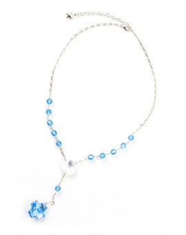 Swarovsky Blue Sky and Clear Crystal Necklace