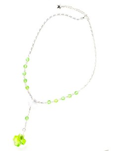 Swarovsky Light Green and Clear Crystal Necklace 2