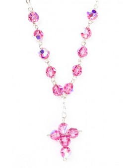 Swarovsky Pink Crystal Beads Necklace