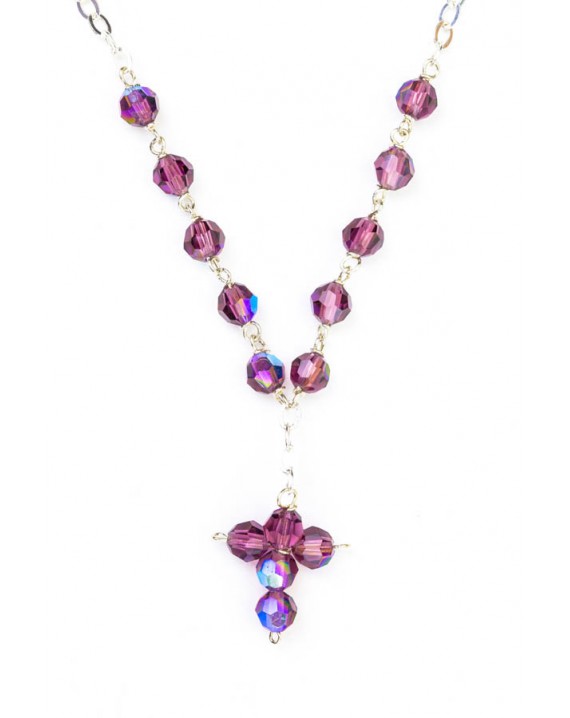 Swarovsky Violet Crystal Beads Necklace