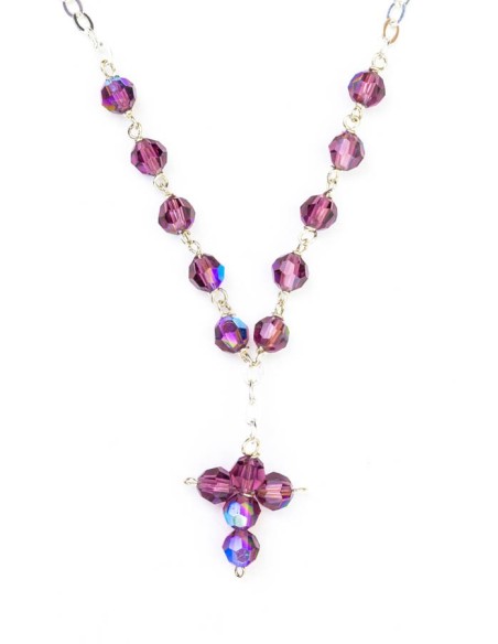 Swarovsky Violet Crystal Beads Necklace Swarovsky Violet Crystal Beads Necklace