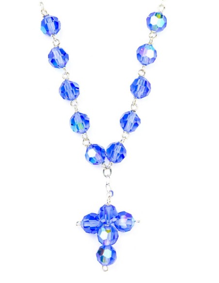 Swarovsky Light  Blue Crystal Beads Necklace Swarovsky Light  Blue Crystal Beads Necklace