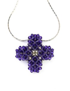 Swarovski Violet and gold Cross necklace Swarovski Violet and gold Cross necklace