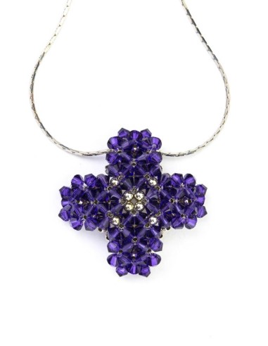 Swarovski Violet and gold Cross necklace Swarovski Violet and gold Cross necklace