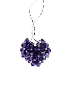 Swarovski Violet Crystal and silver Heart necklace Swarovski Violet Crystal and silver Heart necklace