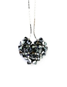 Swarovski Black Crystal and silver Heart necklace Swarovski Black Crystal and silver Heart necklace