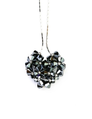 Swarovski Black Crystal and silver Heart necklace Swarovski Black Crystal and silver Heart necklace