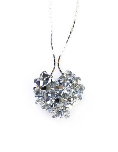 Swarovski Gray Crystals and silver Heart necklace Swarovski Gray Crystals and silver Heart necklace