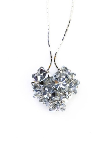 Swarovski Gray Crystals and silver Heart necklace Swarovski Gray Crystals and silver Heart necklace