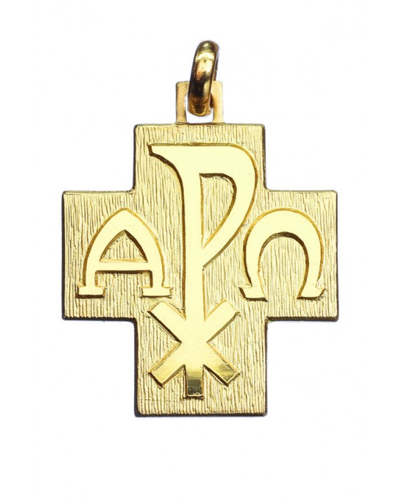 Alpha Omega Cross Pendant Gold plated