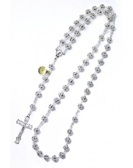 All silver Strass Rosary 8mm beads