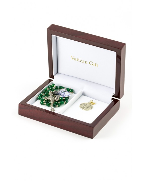 Green Agata Silver Christmas Gift