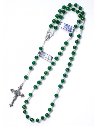 Deep Green Agata Rosary