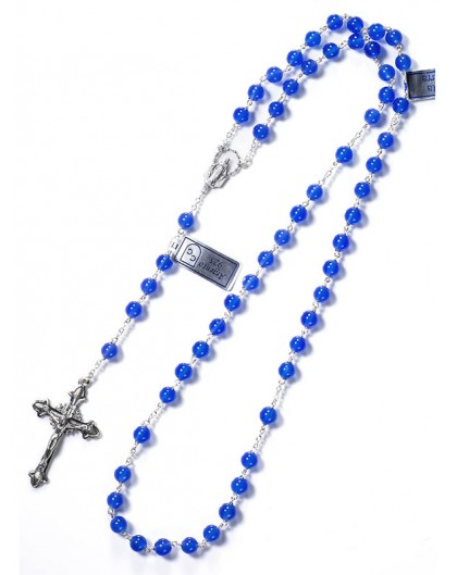 Deep Blue Agata Rosary