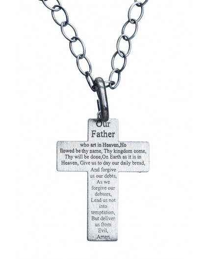 Our Father Sterling Silver Crucifix Big